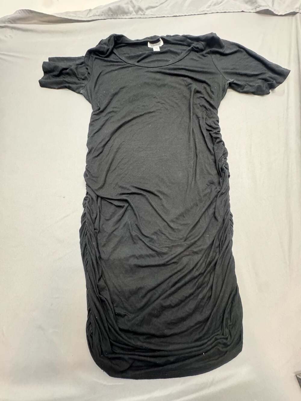 Motherhood Maternity Ruched Dress Size XL Black Short Sleeve Bodycon